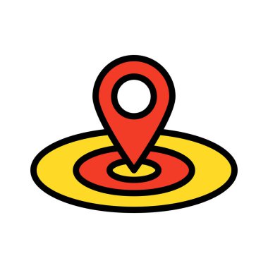 Konum, işaretlenmiş Vektör Simgesi Kolayca değiştirilebilir veya düzenlenebilir