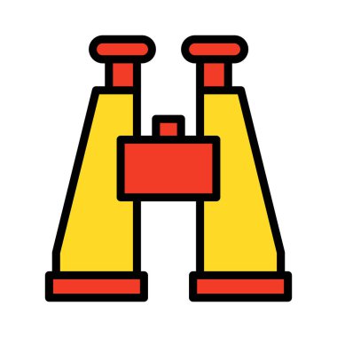 Dürbün, alan camı izole edilmiş vektör simgesi kolayca değiştirilebilir ya da düzenlenebilir