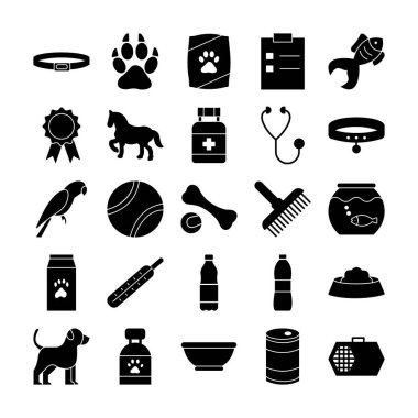 Hayvan Aksesuarları Kolayca düzenleyebilen ve değiştirebilen izole edilmiş Vektör simgesi 