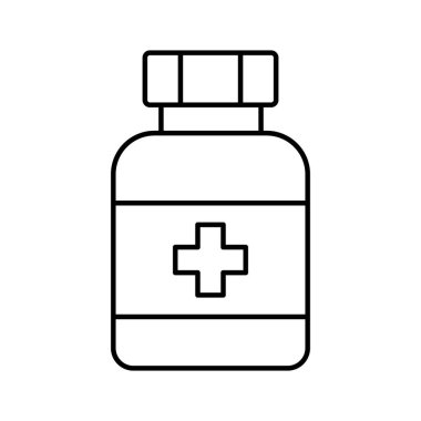 İlaç kavanozu izole edilmiş Vektör simgesi kolayca değiştirilebilir ya da düzenlenebilir