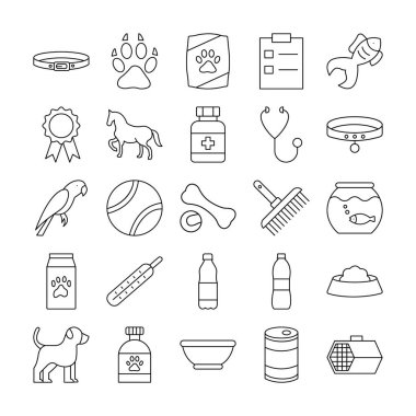 Hayvan Aksesuarları Kolayca düzenleyebilen ve değiştirebilen izole edilmiş Vektör simgesi 