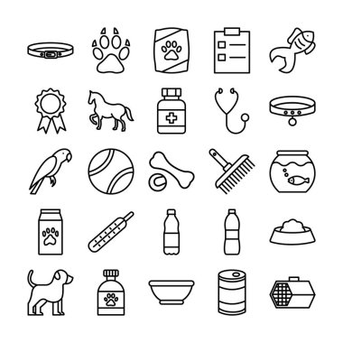 Hayvan Aksesuarları Kolayca düzenleyebilen ve değiştirebilen izole edilmiş Vektör simgesi 