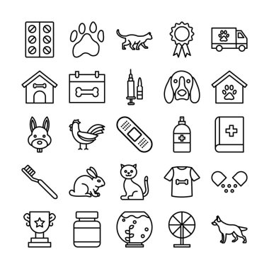 Hayvan Aksesuarları Kolayca düzenleyebilen ve değiştirebilen izole edilmiş Vektör simgesi 