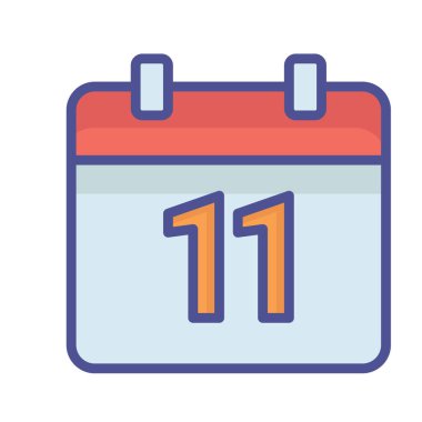 Kolayca düzenleyebilen veya düzenleyebilen 11 tarih takvimi vektör simgesi