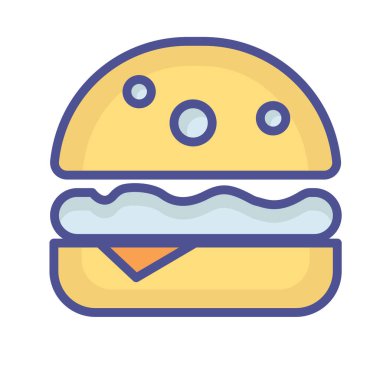 Biftek Burger Vektör simgesi Kolayca değiştirilebilir veya düzenlenebilir