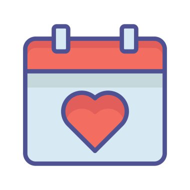 Kolayca düzenleyebilen veya düzenleyebilen kalp takvimi vektör simgesi