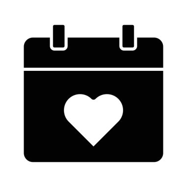 Kolayca düzenleyebilen veya düzenleyebilen kalp takvimi vektör simgesi