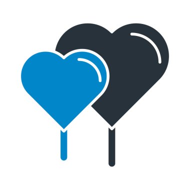 Bir çift kalp balonu Vektör simgesi Kolayca değiştirebilen veya düzenleyebilen