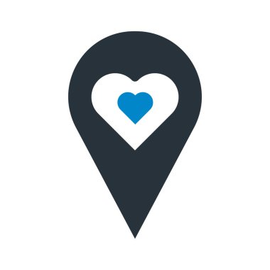 Kolayca değiştirebilen ya da düzenleyebilen favori konum vektörü simgesi