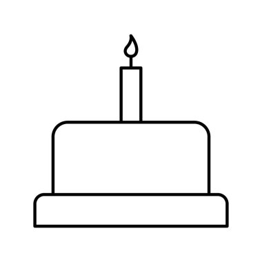 Kolayca düzenleyebilen ve düzenleyebilen doğum günü pastası vektörü simgesi