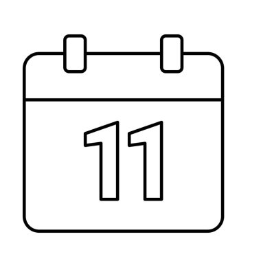 Kolayca düzenleyebilen veya düzenleyebilen 11 tarih takvimi vektör simgesi