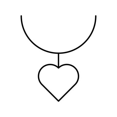 Kalp kolyesi vektör simgesi kolayca düzenlenebilir ya da düzenlenebilir