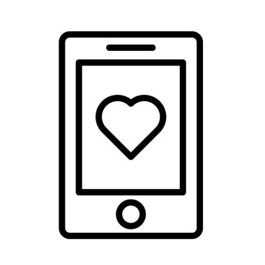 Kolayca değiştirebilen veya düzenleyebilen aygıt vektör simgesindeki kalp