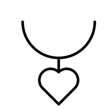 Kalp kolyesi vektör simgesi kolayca düzenlenebilir ya da düzenlenebilir