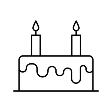 Kolayca düzenleyebilen ve düzenleyebilen doğum günü pastası vektörü simgesi