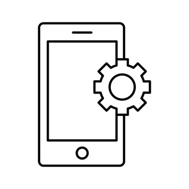 Kolayca değiştirebilen veya düzenleyebilen mobil ayarlar Vektör simgesi