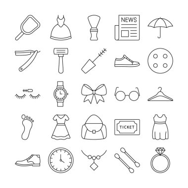 Mascara fırçası da dahil olmak üzere moda simgeleri seti ve Bıyık kolayca değiştirilebilir veya düzenlenebilir