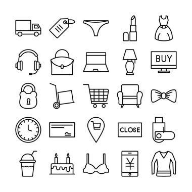 Moda simgeleri seti kolaylıkla düzenlenebilir ya da değiştirilebilir