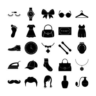 Moda simgeleri seti kolaylıkla düzenlenebilir ya da değiştirilebilir