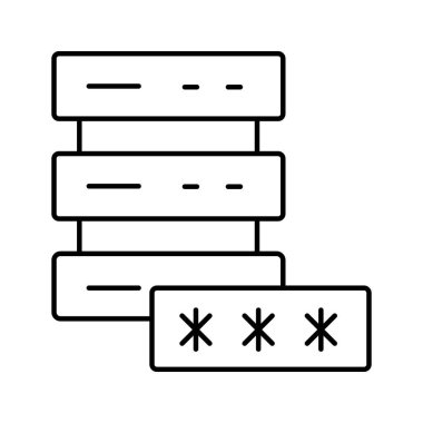 Kolayca düzenleyebilen ve düzenleyebilen veritabanı parola vektörü simgesi