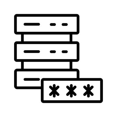 Kolayca düzenleyebilen ve düzenleyebilen veritabanı parola vektörü simgesi