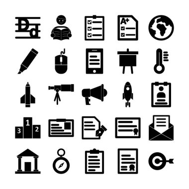 Eğitim Simgeleri paketi, Alfabe yazıları, Learner, Ajanda, Belgelendirme, Dünya küresi, Keçeli Kalem, Bilgisayar faresi, Elearning, Analiz, Soğuk, Füze, Astronomi, Bullhorn, Alarm ve İşçi kartı vektörünü kolaylıkla düzenleyebilen ve düzenleyebilen alfabe yazıları, Learner, Ajanda, Belgelendirme