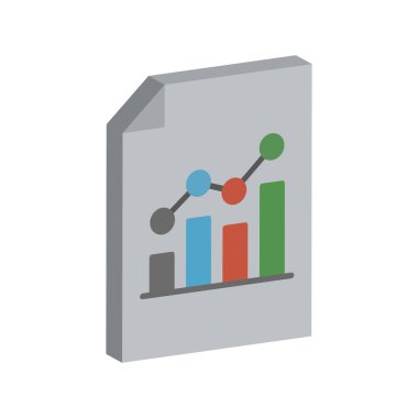 İş raporu izometrik biçim Vektör Simgesi Kolayca düzenleyebilen
