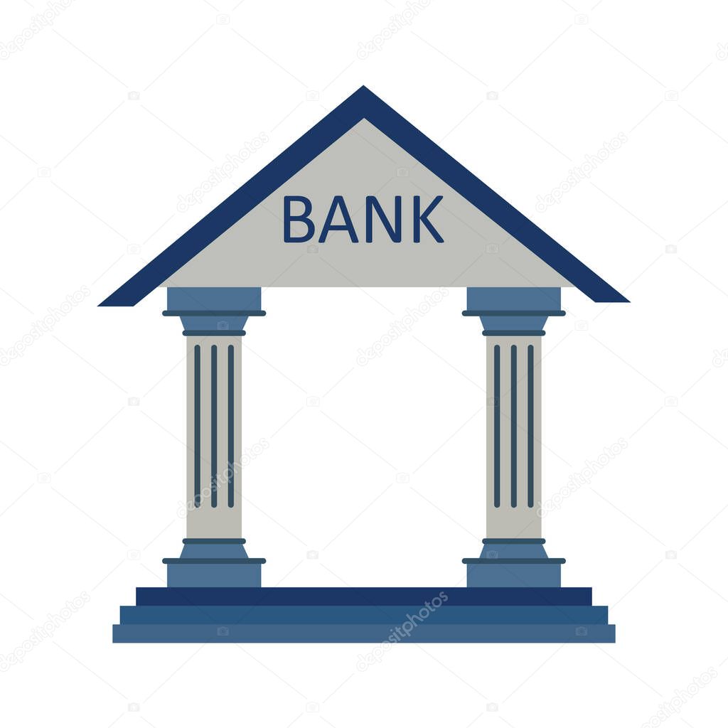 Bank building Color Vector Icon which can easily modify or edit