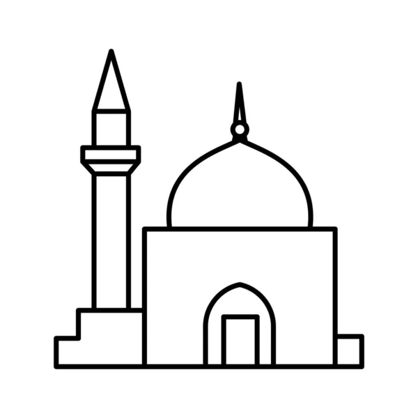 Ikon Vektor Terisolasi Masjid Yang Dapat Dengan Mudah Memodifikasi Atau - Stok Vektor