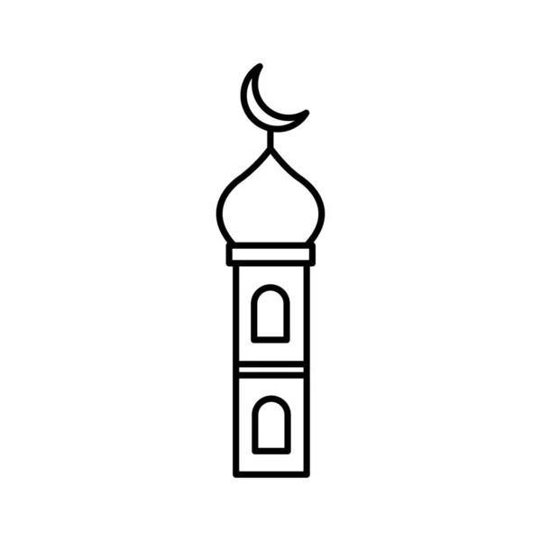 Ikon Vektor Terisolasi Menara Masjid Yang Dapat Dengan Mudah Memodifikasi - Stok Vektor