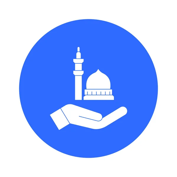 Moschee Der Hand Isoliertes Vektorsymbol Das Leicht Geändert Oder Bearbeitet — Stockvektor
