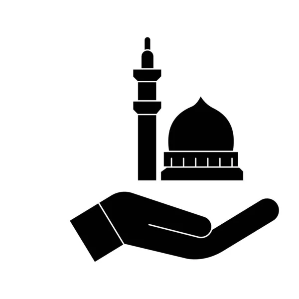 Mesquita Mão Ícone Vetor Isolado Que Pode Facilmente Modificar Editar —  Vetores de Stock