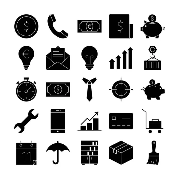 Trade Icons Pack Cada Ícone Pode Facilmente Modificar Editar — Vetor de Stock