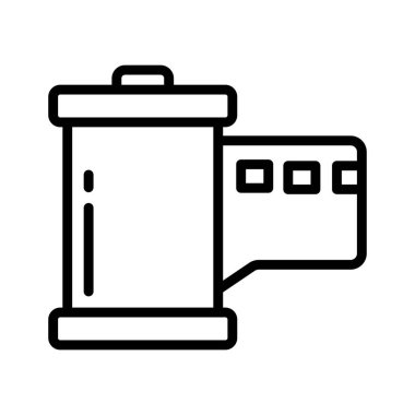 Film kartuşu izole edilmiş vektör simgesi kolayca düzenlenebilir ya da değiştirilebilir