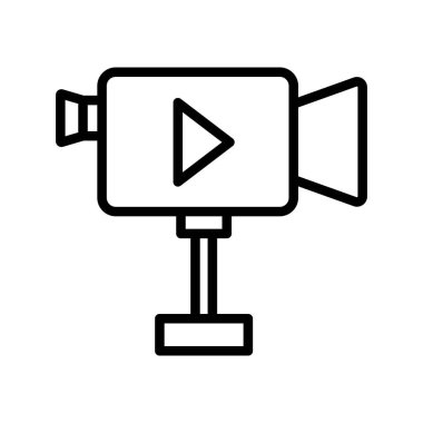 Film kamerası izole edilmiş vektör simgesi kolayca değiştirilebilir veya düzenlenebilir