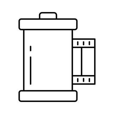 Film kartuşu izole edilmiş vektör simgesi kolayca düzenlenebilir ya da değiştirilebilir