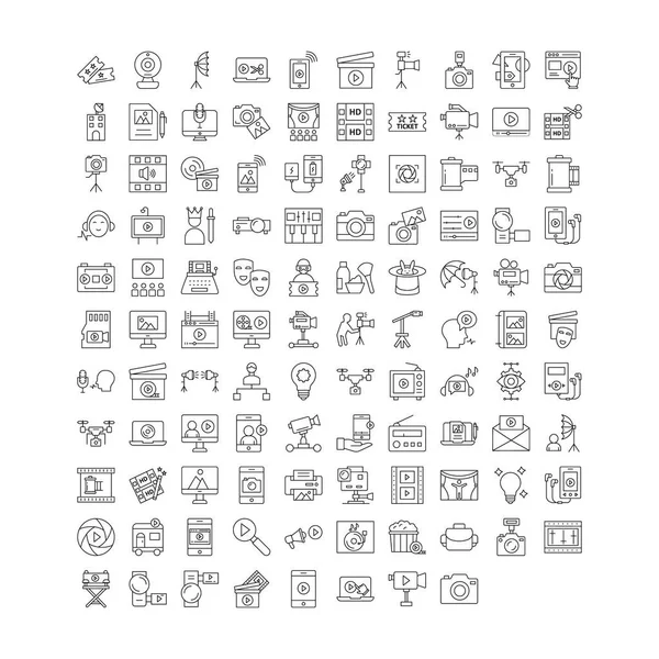 Video Shoot Shooting Equipment Vector Icons Pack Every Single Icon — Stock Vector
