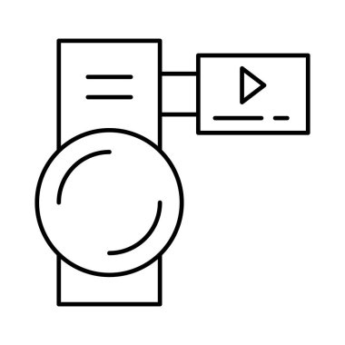 Kolayca düzenleyebilen ve düzenleyebilen Kamera Kordonu İzole Vektör simgesi
