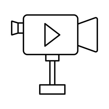 Film kamerası izole edilmiş vektör simgesi kolayca değiştirilebilir veya düzenlenebilir