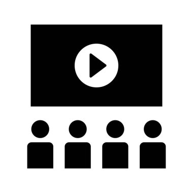 Kolayca değiştirebilen ya da düzenleyebilen Sinema İzole Vektör simgesi