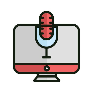 Kolayca değiştirebilen ya da düzenleyebilen izole edilmiş vektör simgesi ses kaydı