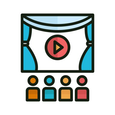 Kolayca değiştirebilen ya da düzenleyebilen Sinema İzole Vektör simgesi