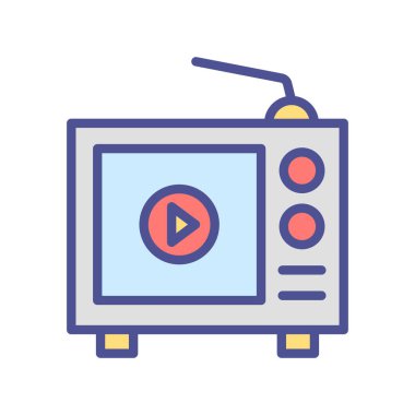 Anten TV İzole Vektör simgesi Kolayca değiştirebilir veya düzenleyebilirsiniz