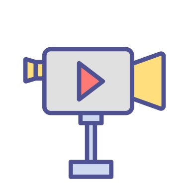 Film kamerası izole edilmiş vektör simgesi kolayca değiştirilebilir veya düzenlenebilir