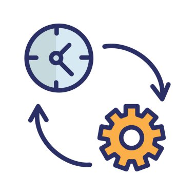 Cogwheel izole Vektör simgesine sahip zamanlayıcı kolayca değiştirebilir ya da düzenleyebilir