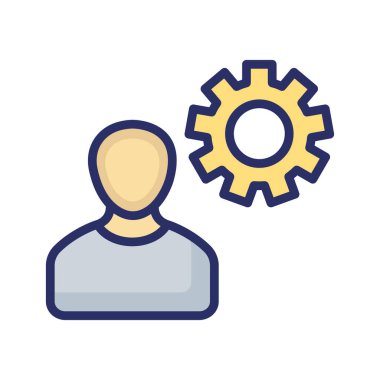 Cogwheel izole Vektör simgesi olan ve kolayca düzenleyebilen adam