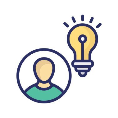 Ampul izole edilmiş vektör simgesi olan ve kolayca düzenleyebilen adam