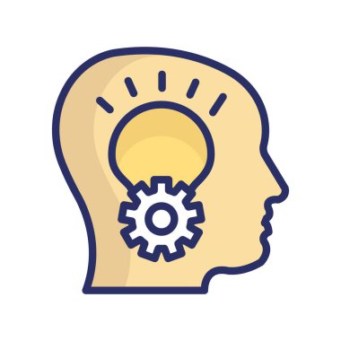 Analitik düşünme izole edilmiş vektör simgesi kolayca düzenleyebilir ya da değiştirebilir