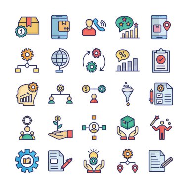 Proje Yönetimi Vektör simgeleri her bir simgeyi kolaylıkla düzenleyebilir ya da düzenleyebilir