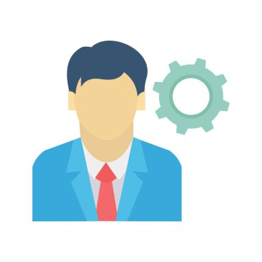 Cogwheel izole Vektör simgesi olan ve kolayca düzenleyebilen adam